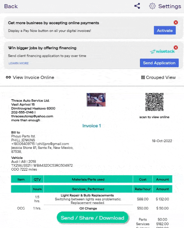 web SMS editing options