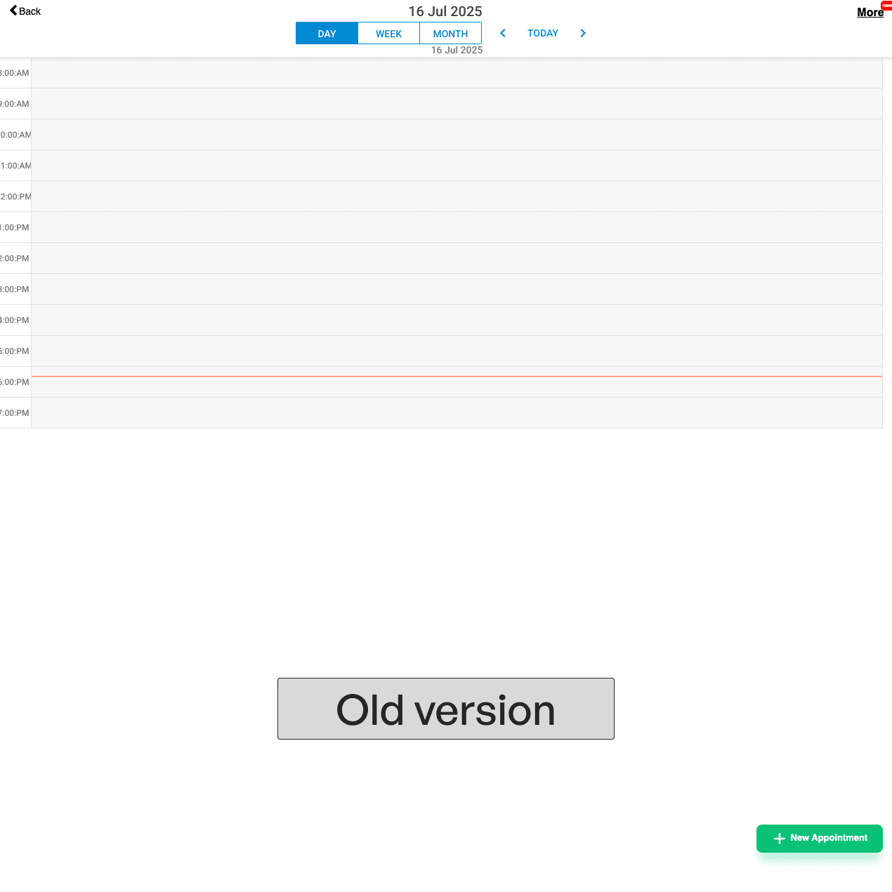 ARI appointments page old layout